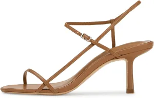 Women’s Sandals Kitten Heels Open Round Toe Thin Ankle Strap Adjustable Buckle Slingback Stiletto Heels Dressy Wedding Shoes