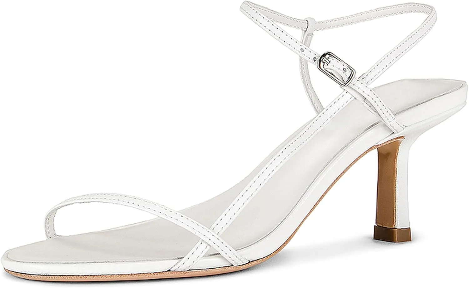Women’s Sandals Kitten Heels Open Round Toe Thin Ankle Strap Adjustable Buckle Slingback Stiletto Heels Dressy Wedding Shoes