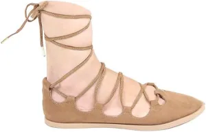 Womens Sting-06 Fashion Lace Up Gladiator Sandals,Camel,6.5