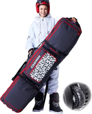 XCMAN Roller Snowboard Bag with Wheels,Adjustable Length,Extra Long/Wide/Deep,Waterproof - with Protection Ribs 140L