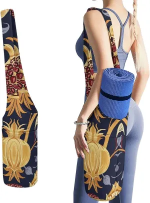 Yoga Mat Bag Carriers Cute And Personalized Yoga Bag for Women Hand Drawn Pomegranate Printed Yoga Bags And Carriers Fits All Your Stuff