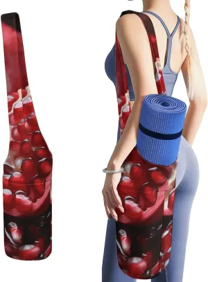 Yoga Mat Bag Carriers Cute And Personalized Yoga Bag for Women Pomegranate Fruit Printed Yoga Bags And Carriers Fits All Your Stuff